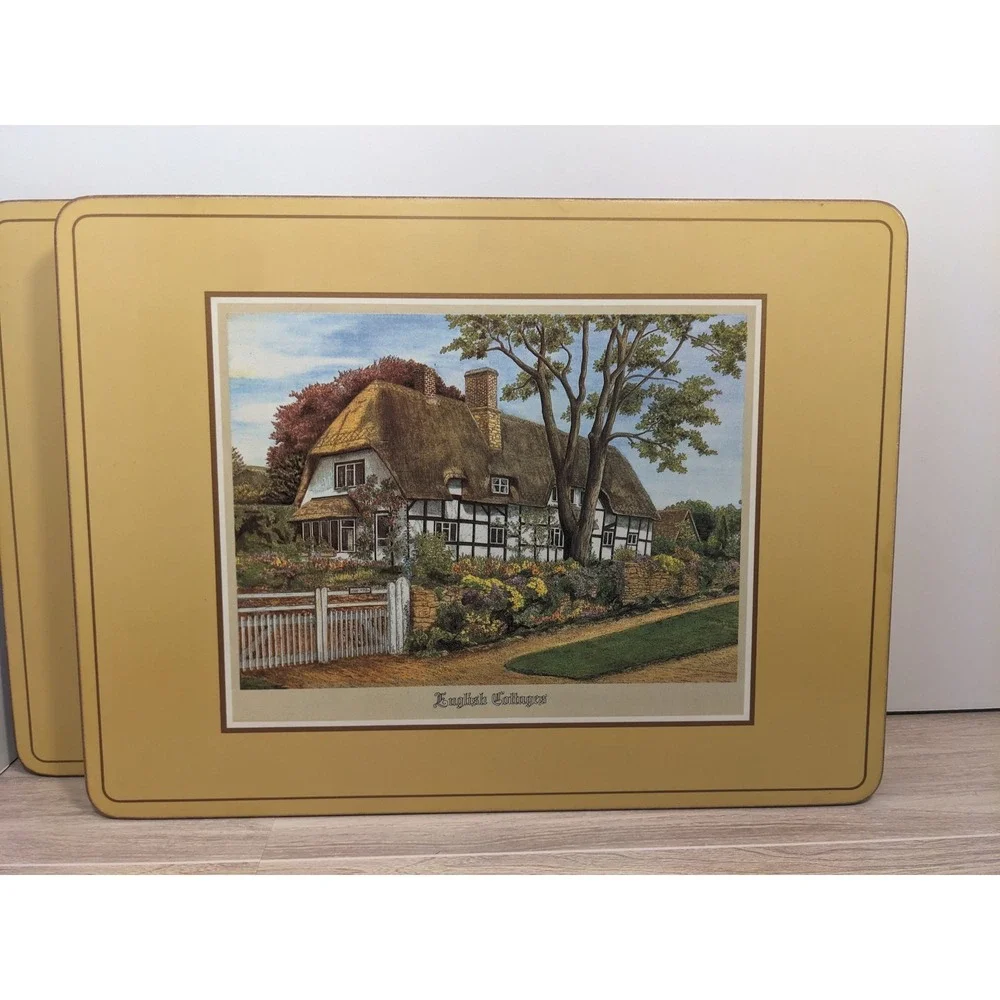 Pimpernel English Cottages Placemats Set‎ of 6 Cork Backed Made in England